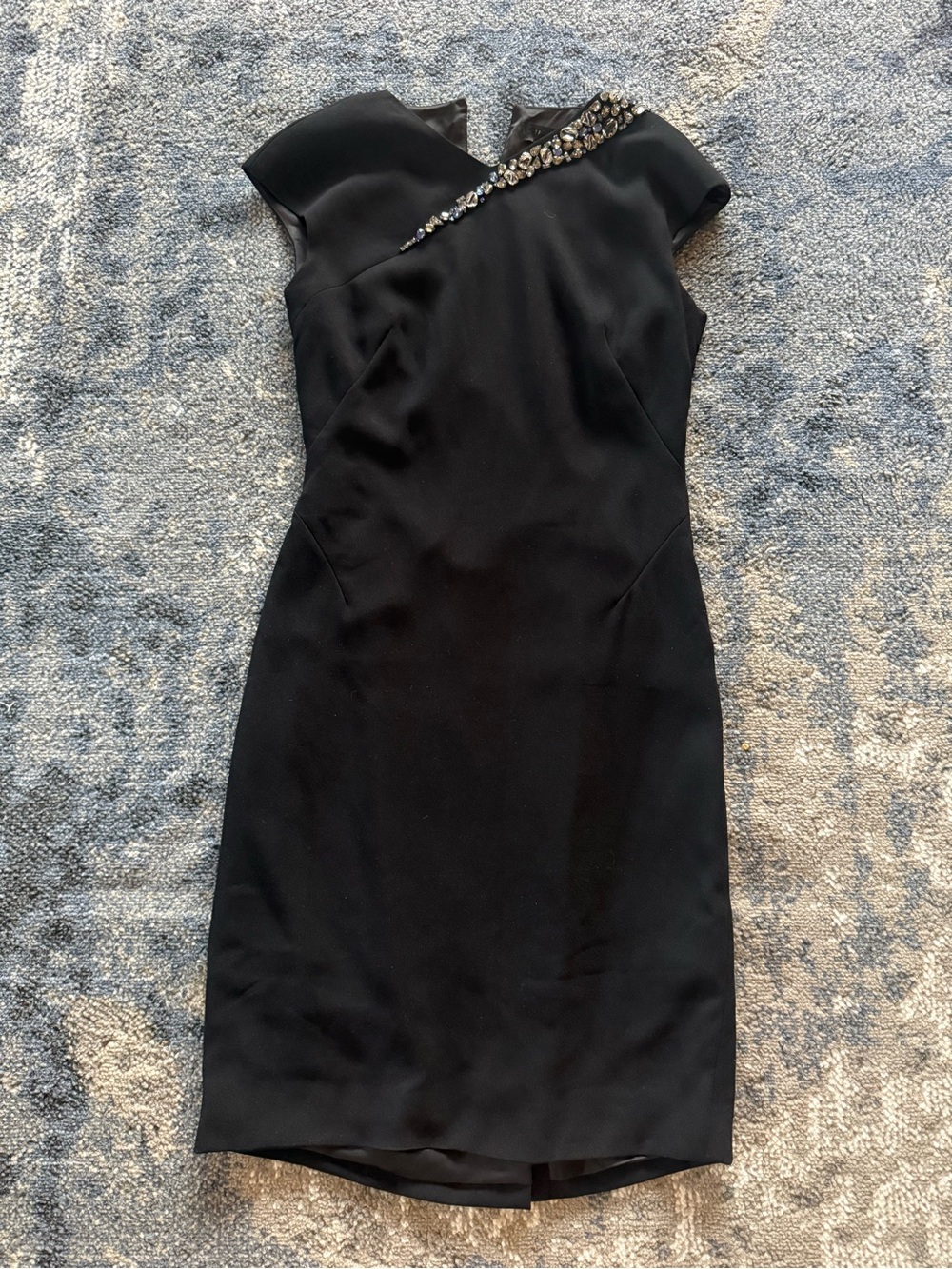 Ted Baker Black Embellished Cap-Sleeve Sheath Dress Size 2